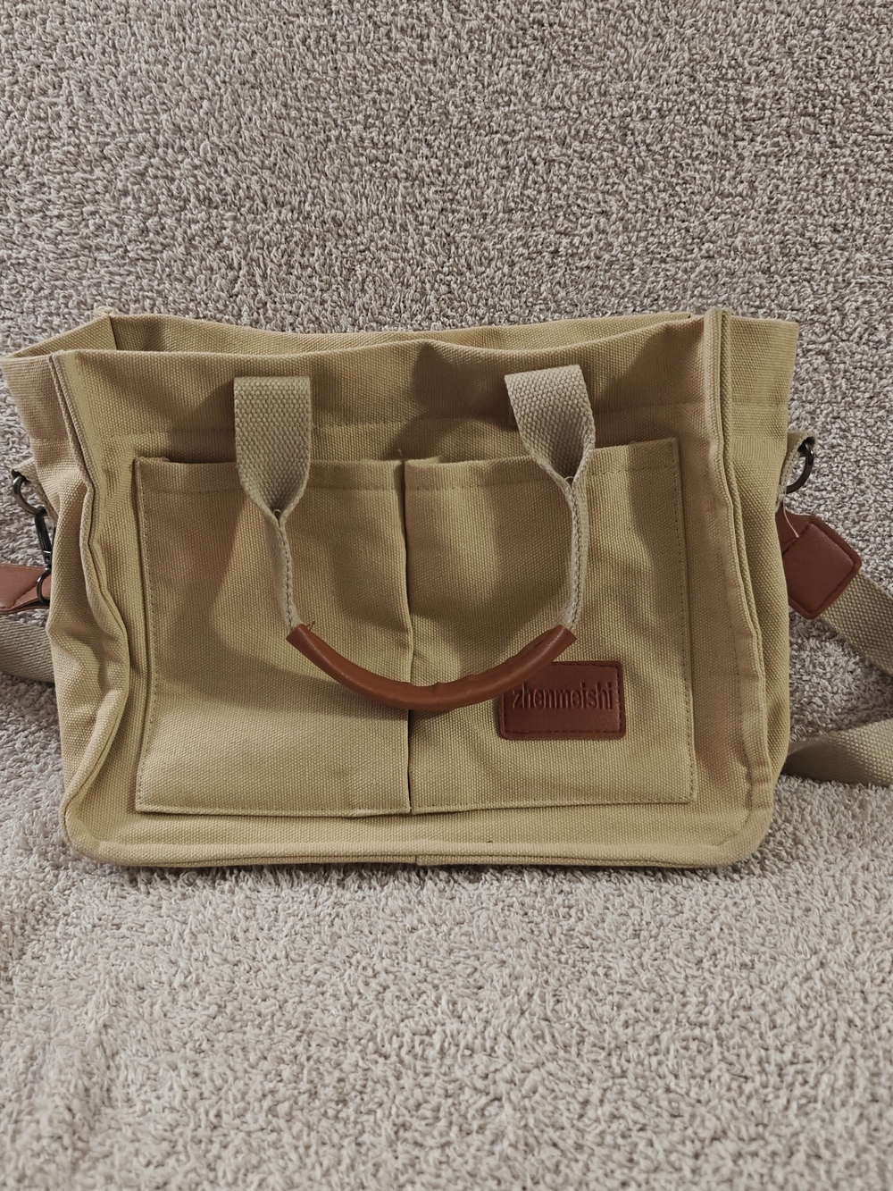 Zhenmeishi Tan Messenger Tote